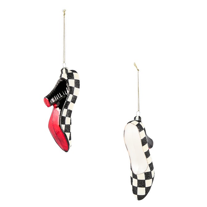 Courtly High Heels Glass Ornaments, Set of 2 image number 0