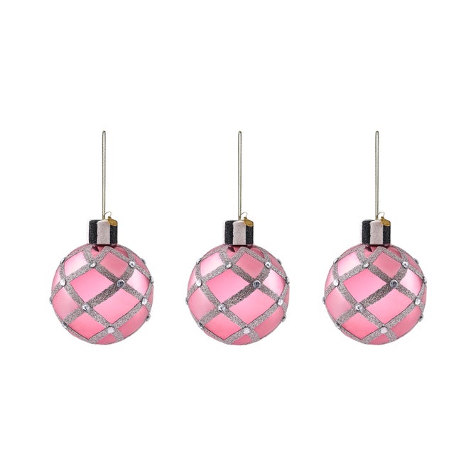 Ruby Red Glass Ball Ornaments, Set of 6 image number 2