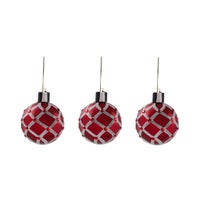 Ruby Red Glass Ball Ornaments, Set of 6