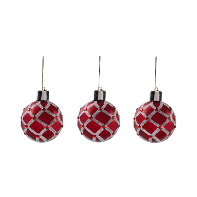 Ruby Red Glass Ball Ornaments, Set of 6 image number 4