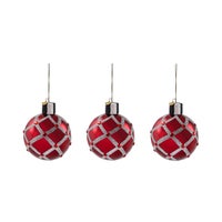 Ruby Red Glass Ball Ornaments, Set of 6