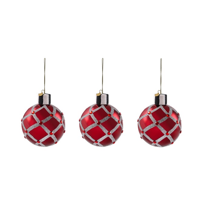 Ruby Red Glass Ball Ornaments, Set of 6 image number 5