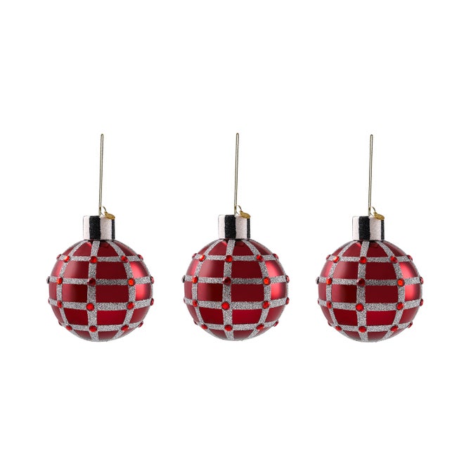 Ruby Red Glass Ball Ornaments, Set of 6 image number 6