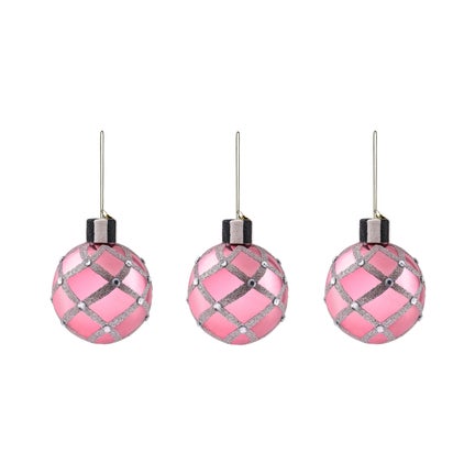 Ruby Red Glass Ball Ornaments, Set of 6