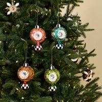 Confetti Reflector Glass Ornaments, Set of 4