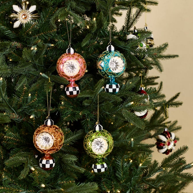 Confetti Reflector Glass Ornaments, Set of 4 image number 1