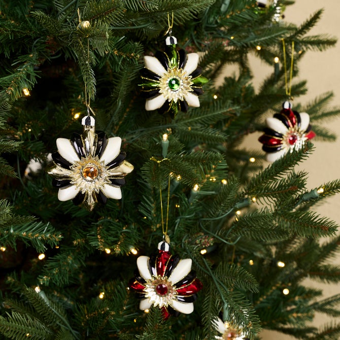 Traditional Reflector Star Glass Ornaments, Set of 6 image number 1