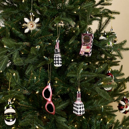 Courtly Cosmetic Glass Ornaments, Set of 4