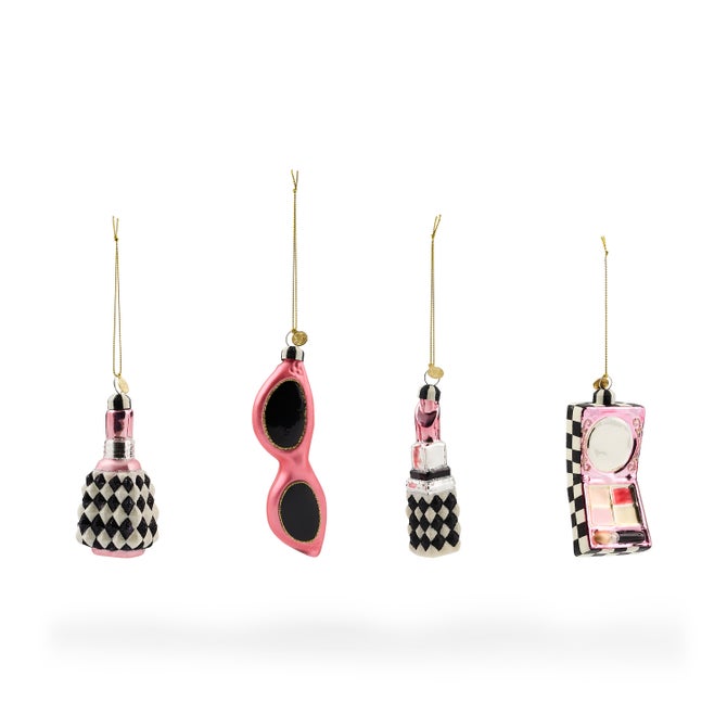 Courtly Cosmetic Glass Ornaments, Set of 4 image number 0