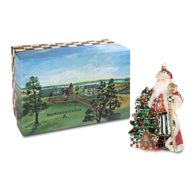 Christmas Magic Santa With Staff Glass Ornament image number 1