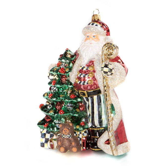 Christmas Magic Santa With Staff Glass Ornament image number 0