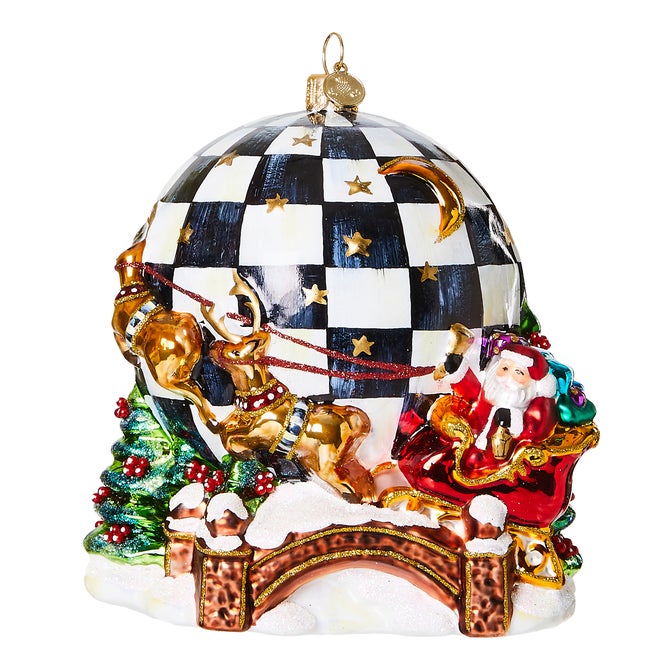 Around The World Santa Glass Ornament image number 0