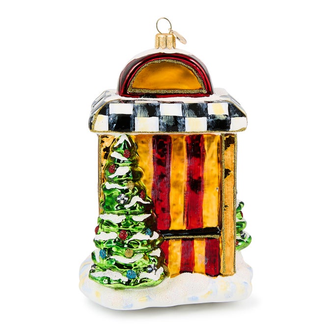 Santa's Toy Store Glass Ornament image number 1