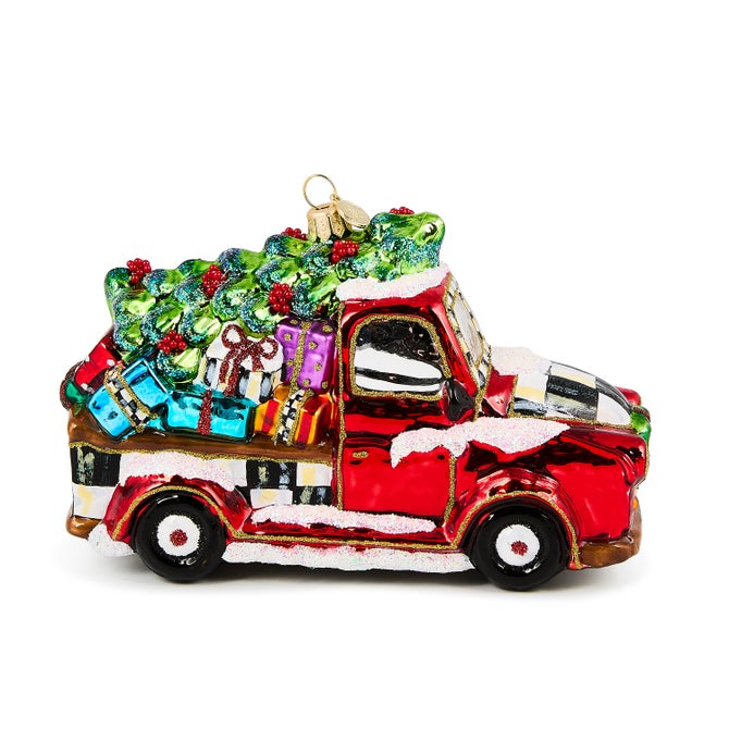 Santa's Hitting the Road Glass Ornament image number 2