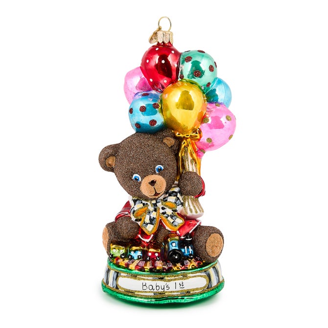 Baby's 1st Balloon Bear Glass Ornament image number 0