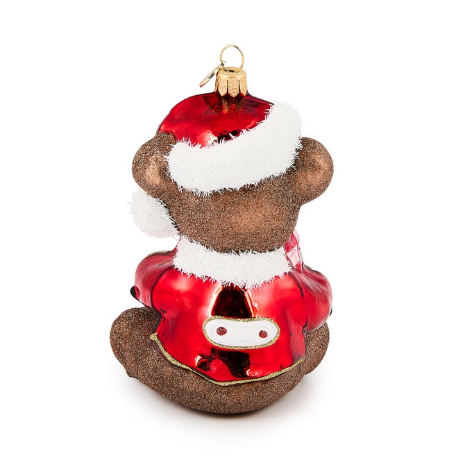Check It Out Teddy Bear Glass Ornament image number 1