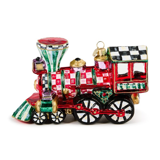 Check It Out Train Glass Ornament image number 2