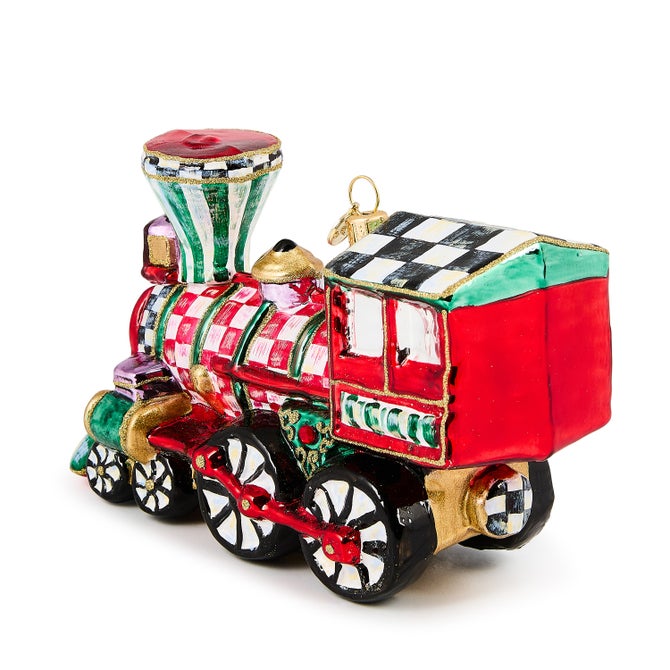 Check It Out Train Glass Ornament image number 1