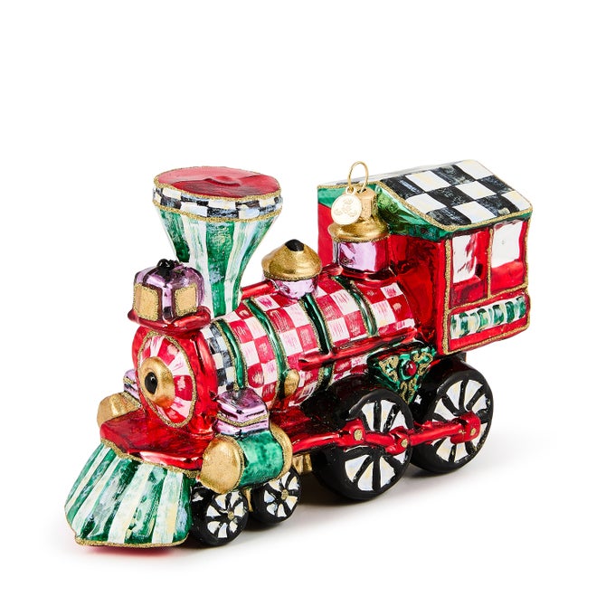 Check It Out Train Glass Ornament image number 0