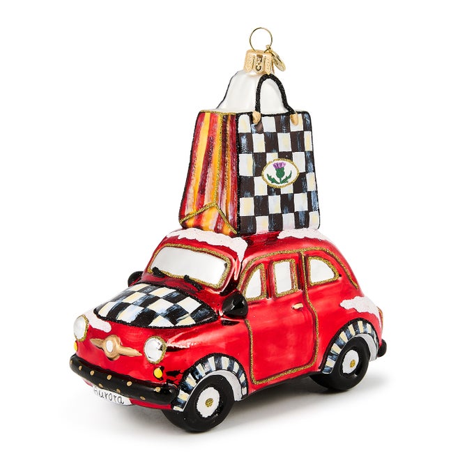 Christmas Shopping Car Glass Ornament image number 5