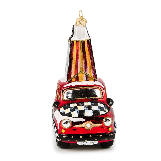 Christmas Shopping Car Glass Ornament image number 1