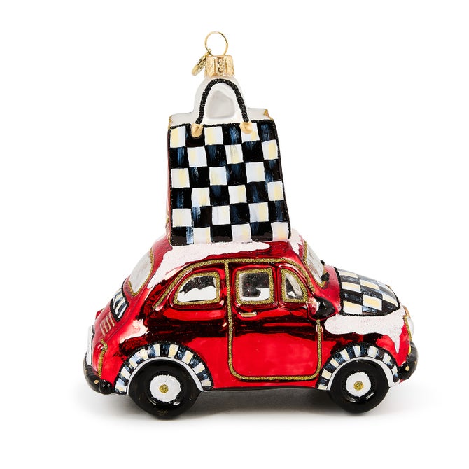 Christmas Shopping Car Glass Ornament image number 3