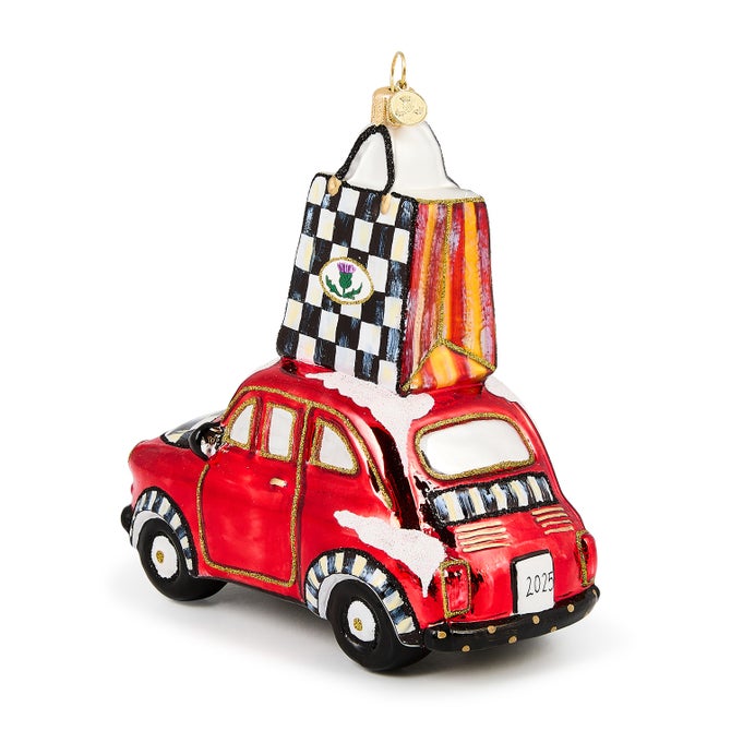 Christmas Shopping Car Glass Ornament image number 4