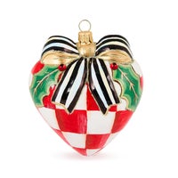 Check It Out Red Heart Glass Ornament