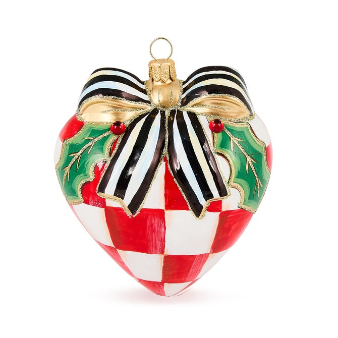 Check It Out Red Heart Glass Ornament image number 0