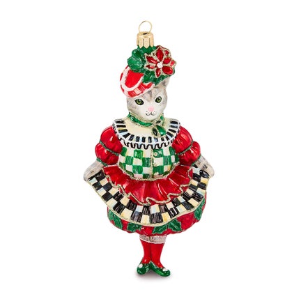 Check It Out Miss Kitty Glass Ornament