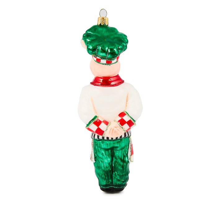 Check It Out Chef Pig Glass Ornament image number 1