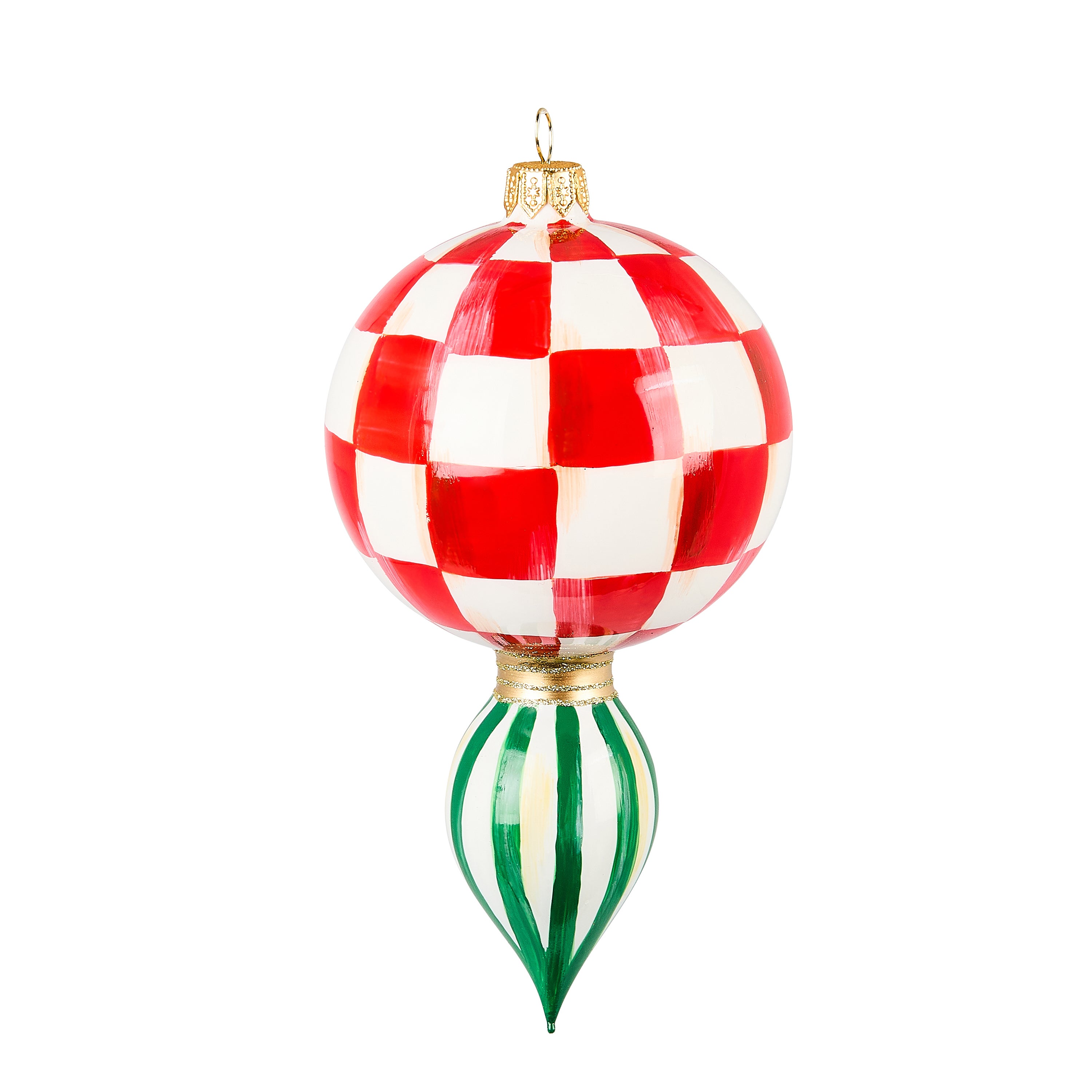 MacKenzie-Childs | Check It Out Drop Glass Ornament