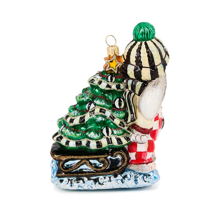 Check It Out Christmas Hare Glass Ornament image number 1