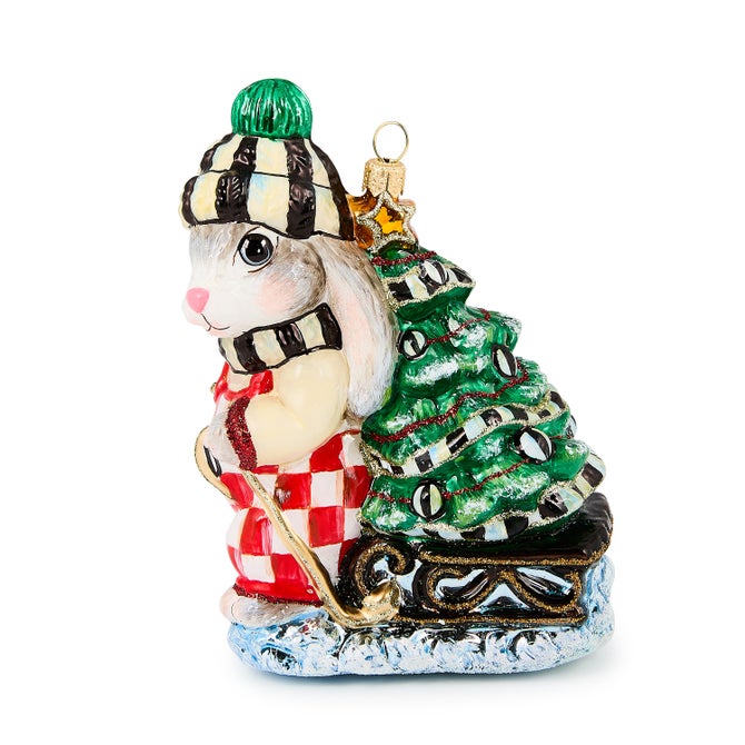 Check It Out Christmas Hare Glass Ornament image number 0