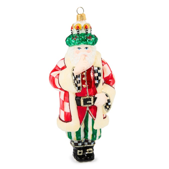 Check It Out Santa Lucia Glass Ornament image number 0