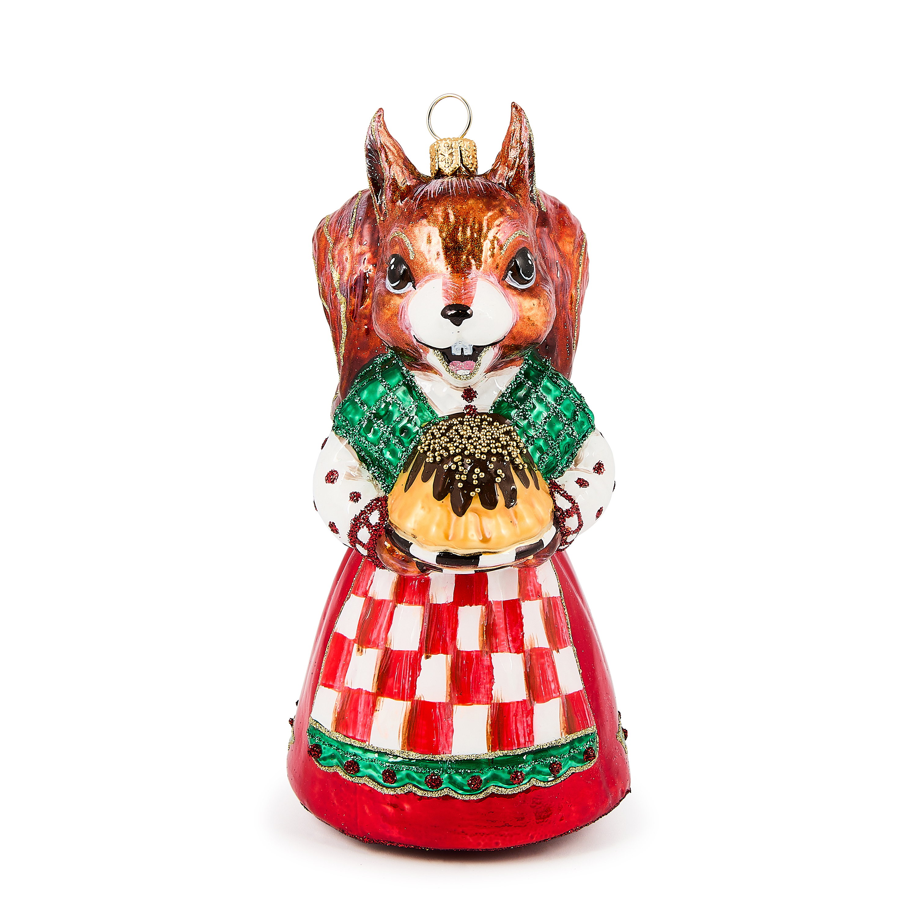 MacKenzie-Childs | Check It out Squirrel Glass Ornament