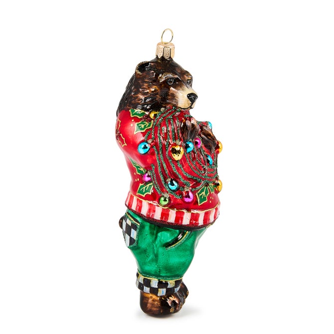 Deck The Halls Bear Glass Ornament image number 2