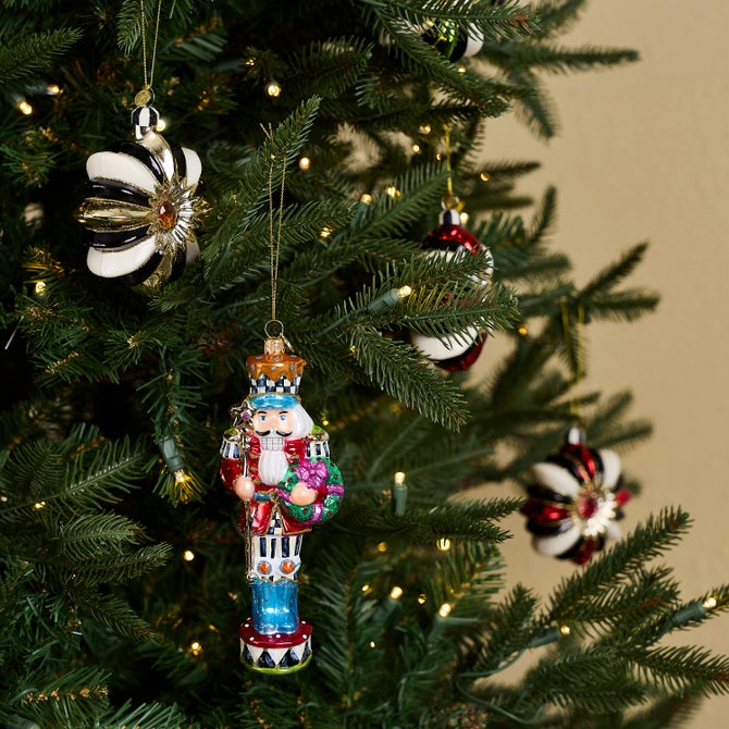 Confetti Christmas Nutcracker Glass Ornament image number 1