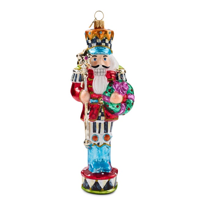 Confetti Christmas Nutcracker Glass Ornament image number 0