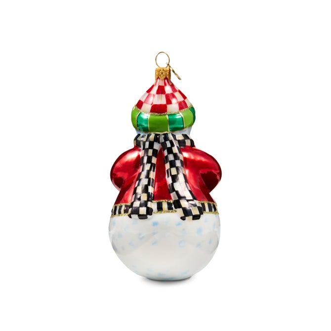 Snowflake Snowman Glass Ornament image number 2