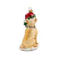 Holiday Golden Retriever Dog Glass Ornament