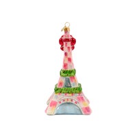 Ruby Red Eiffel Tower Glass Ornament