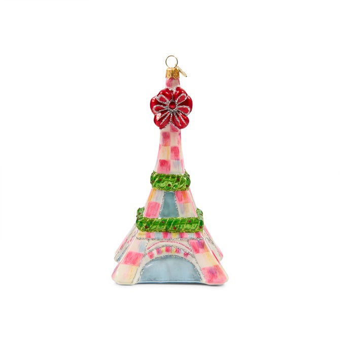 Ruby Red Eiffel Tower Glass Ornament image number 0