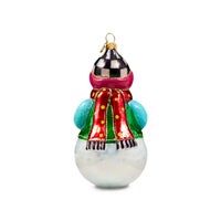 Confetti Snowman Glass Ornament