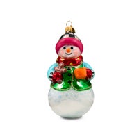 Confetti Snowman Glass Ornament