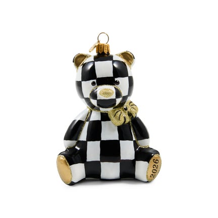 2026 Courtly Bear Glass Ornament