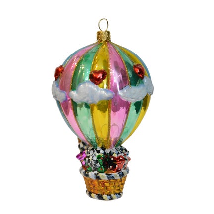 Baby's 1st Balloon Ride Glass Ornament