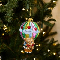 Baby's 1st Balloon Ride Glass Ornament