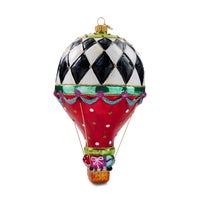Confetti Hot Air Balloon Glass Ornament