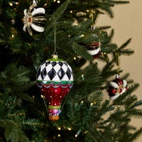 Confetti Hot Air Balloon Glass Ornament